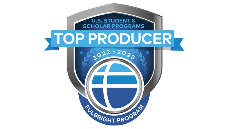 Top Producer badge for U.S. Student & Scholars Programs Fulbright program