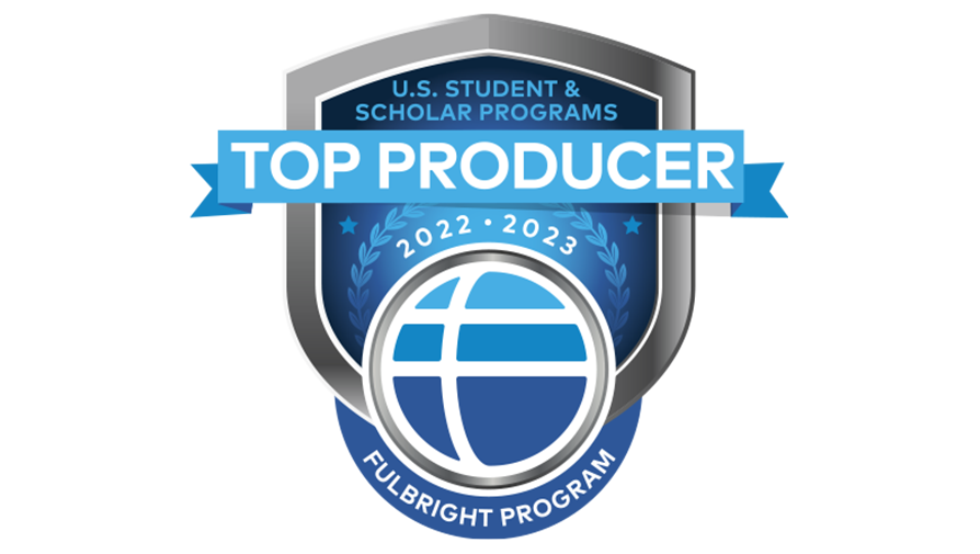Top Producer badge for U.S. Student & Scholars Programs Fulbright program